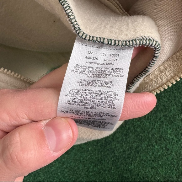 Columbia Back Bowl Full Zip Fleece Men’s Size Small Dark Green Cream Jacket - Picture 6 of 7